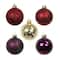 5 Pack 2.2" Burgundy, Red & Gold Shatterproof Ball Ornaments by Ashland®
